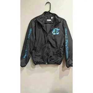 H&M Licensed Sony Playstation black windbreaker jacket size 12/14 Junior Size